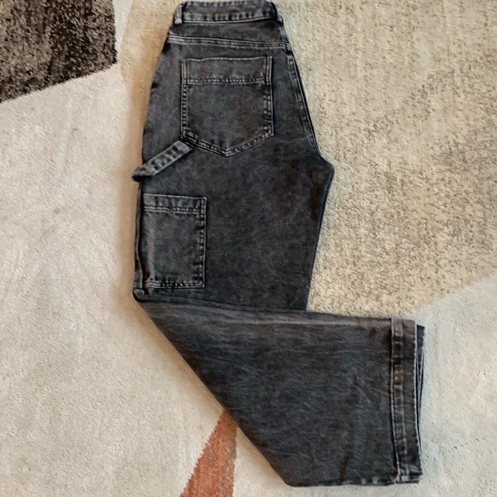 Lacausa Aiden Trouser Size 6 Black Mineral Wash Denim Jeans Mid Rise